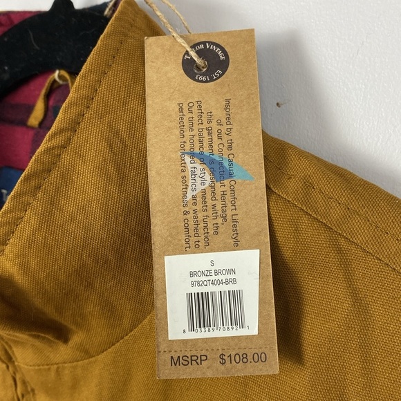 Tailor Vintage Quilted Flannel Lined Full Zip Vest Bronze Brown size small - Picture 5 of 13